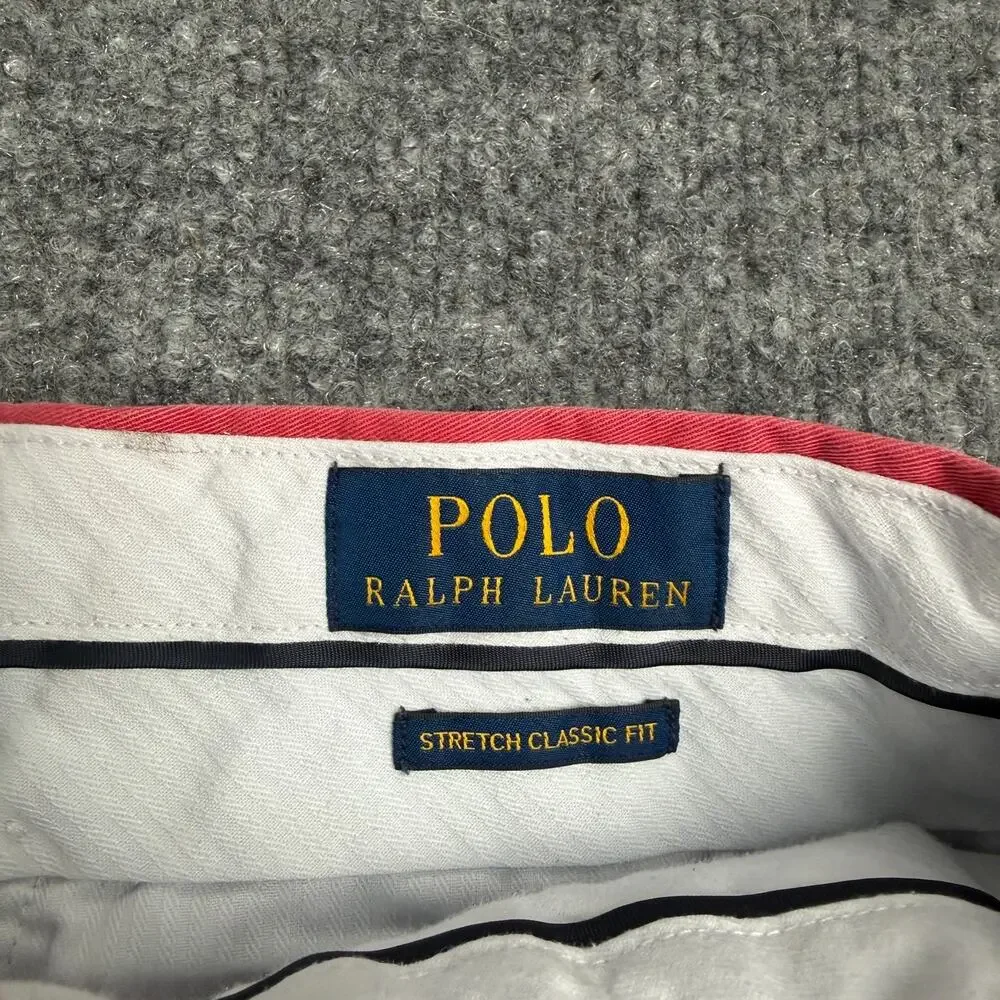 Polo Ralph Lauren Mens Red All Over Pony Embroidered Stretch Classic Fit 32